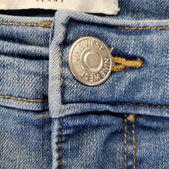 Nine West Jeans Womens Size 12 Blue Chrystie Capri Stretch Denim Cropped - Picture 10 of 13